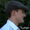 Forest Green Herringbone 100% Wool Tweed Golfing Ivy Flat Cap