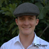 PREORDER - Forest Green Herringbone 100% Wool Tweed Golfing Ivy Flat Cap