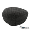 Grey Herringbone 100% Wool Tweed Golfing Ivy Flat Cap