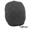 PREORDER - Grey Blue Herringbone 100% Wool Tweed Golfing Scally Flat Cap