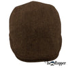 PREORDER - Brown Herringbone 100% Wool Tweed Golfing Scally Flat Cap