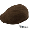 PREORDER - Brown Herringbone 100% Wool Tweed Golfing Scally Flat Cap