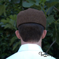 Thumbnail for PREORDER - Brown Herringbone 100% Wool Tweed Golfing Scally Flat Cap