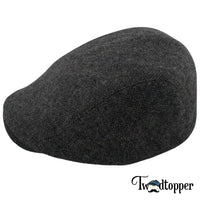 Thumbnail for PREORDER - Grey Blue Herringbone 100% Wool Tweed Golfing Scally Flat Cap