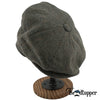 PREORDER - Olive Green Herringbone 100% Wool Newsboy Golfing Flat Cap