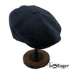 PREORDER - Blue Navy Herringbone 100% Wool Tweed Golfing Newsboy Cap