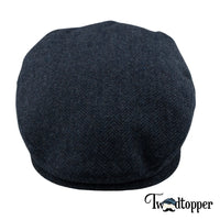 Thumbnail for PREORDER - Navy Herringbone 100% Wool Tweed Golfing Ivy Flat Cap