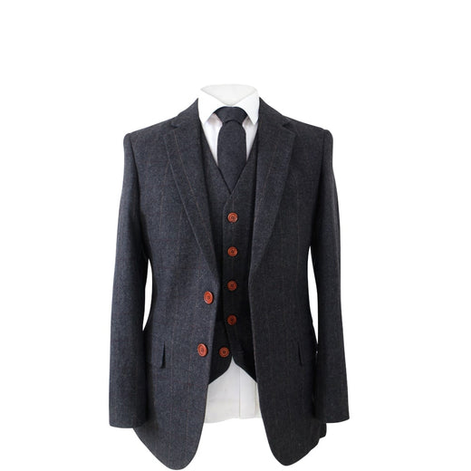 Prince Of Wales Grey Herringbone Tweed 3 Piece Suit – Tweedmaker