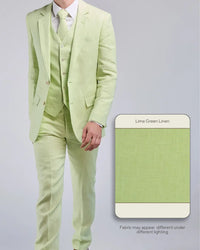 Thumbnail for Lime Green Linen 3 Piece Suit