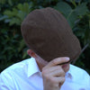 PREORDER - Brown Herringbone 100% Wool Tweed Golfing Scally Flat Cap