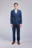 Blue Herringbone Tweed 3 Piece Suit