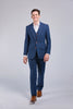 Blue Herringbone Tweed 3 Piece Suit