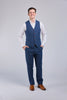 Blue Herringbone Tweed 3 Piece Suit