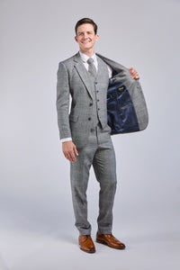 Thumbnail for Retro Grey Wool 3 Piece Suit