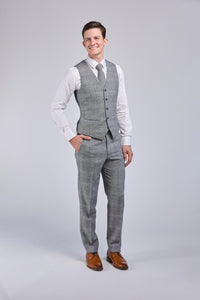 Thumbnail for Retro Grey Wool 3 Piece Suit