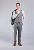 Retro Grey Wool 3 Piece Suit