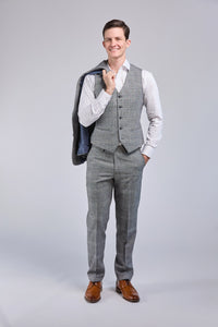 Thumbnail for Retro Grey Wool 3 Piece Suit