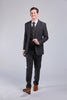 Dark Grey Herringbone Tweed 3 Piece Suit