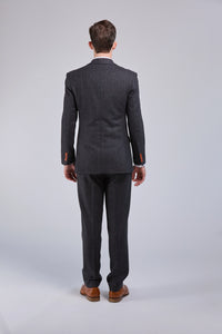 Thumbnail for Dark Grey Herringbone Tweed 3 Piece Suit