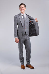 Thumbnail for Grey Wool Stripe 3 Piece Suit *NEW*