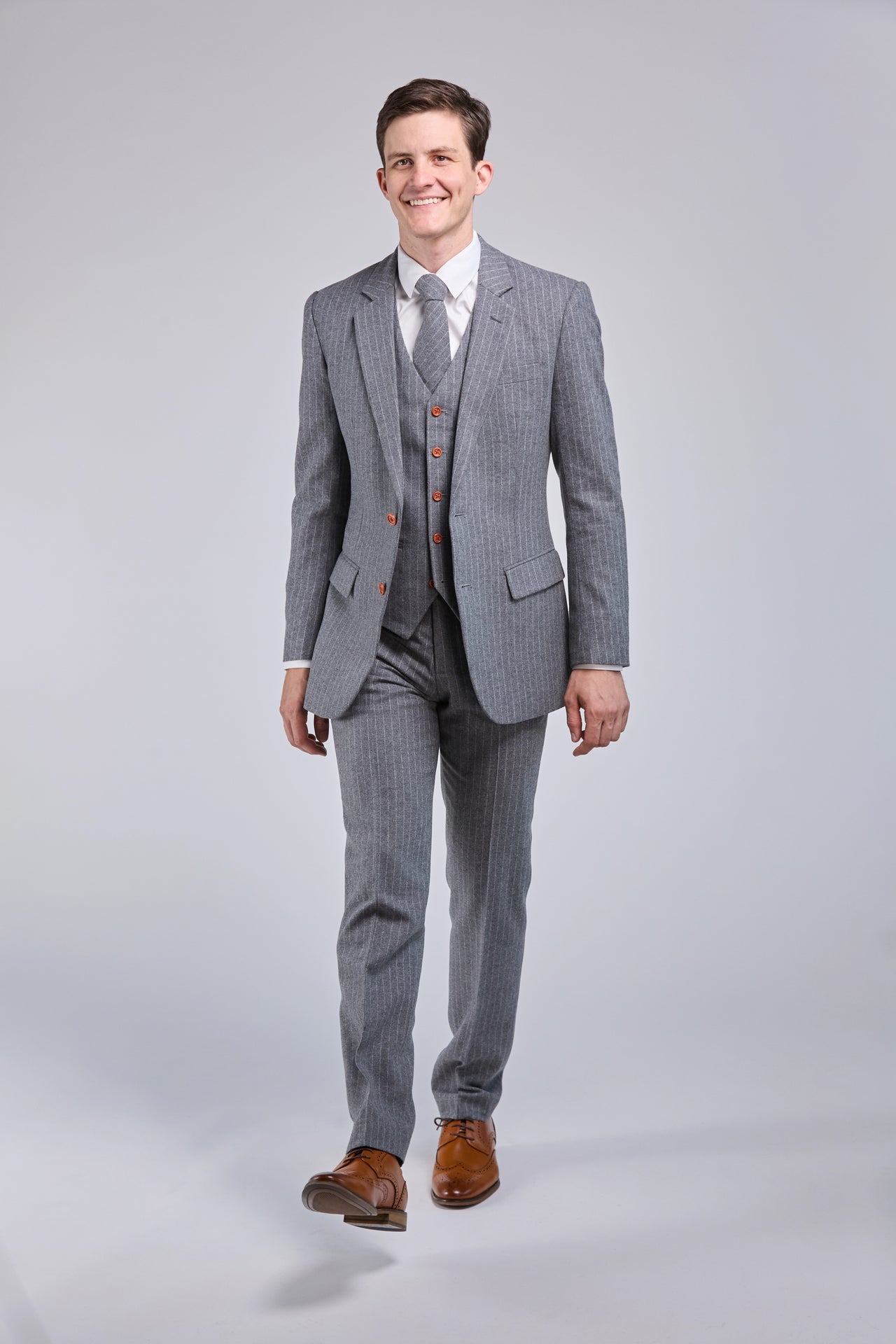 Grey Wool Stripe 3 Piece Suit *NEW*