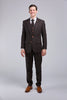 Dark Brown Herringbone Tweed 3 Piece Suit