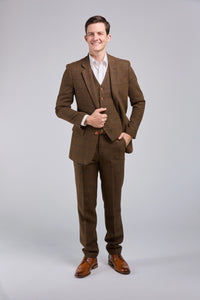 Thumbnail for Brown Check Tweed 3 Piece Suit