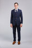 Classic Navy Barleycorn Tweed 3 Piece Suit