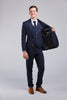 Classic Navy Barleycorn Tweed 3 Piece Suit