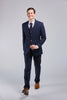 Classic Navy Barleycorn Tweed 3 Piece Suit