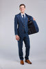 Retro Blue Check Tweed 3 Piece Suit