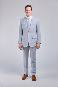 Thumbnail for Light Blue Linen 3 Piece Suit