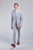 Light Blue Linen 3 Piece Suit