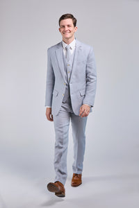 Thumbnail for Light Blue Linen 3 Piece Suit