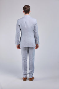 Thumbnail for Light Blue Linen 3 Piece Suit