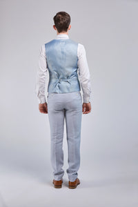 Thumbnail for Light Blue Linen 3 Piece Suit