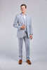 Light Blue Linen 3 Piece Suit