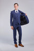 Navy Pinstripe Linen 3 Piece Suit