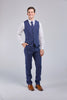 Navy Pinstripe Linen 3 Piece Suit