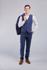 Navy Pinstripe Linen 3 Piece Suit