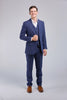 Navy Pinstripe Linen 3 Piece Suit