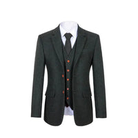 Thumbnail for Green Herringbone Tweed 3 Piece Suit Suits