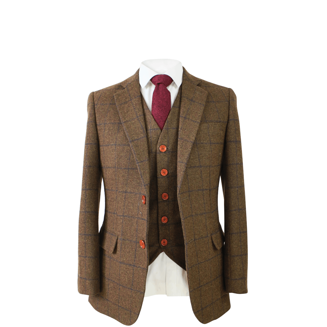 Brown Check Tweed Jacket Only USA Clearance - Tweedmaker