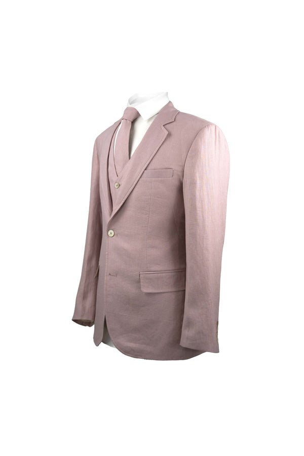 Linen Two Piece Pink Check Formal Suit - Rowan