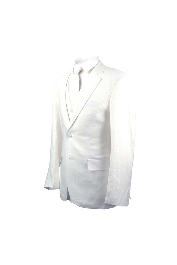 White Linen 3 Piece Suit Tweedmaker