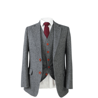 Thumbnail for Grey Classic Tweed 3 Piece Suit Clearance