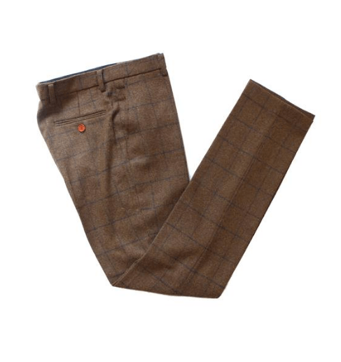 Brown Check Tweed Trousers USA Clearance - Tweedmaker